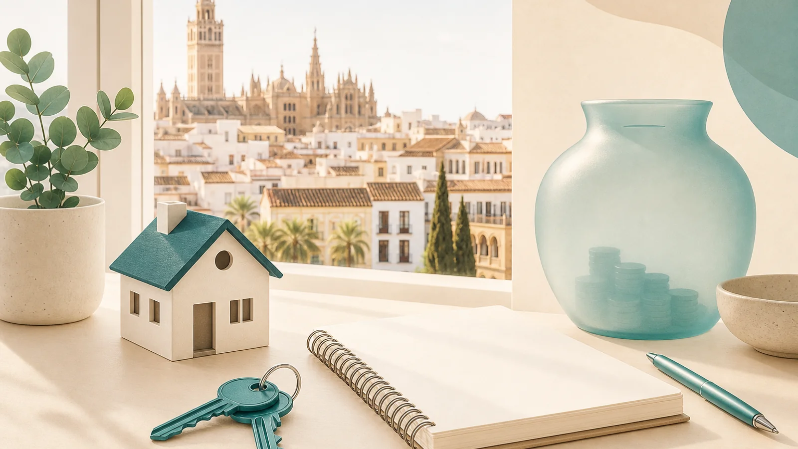 Financial planning for buyers — keys and notebook