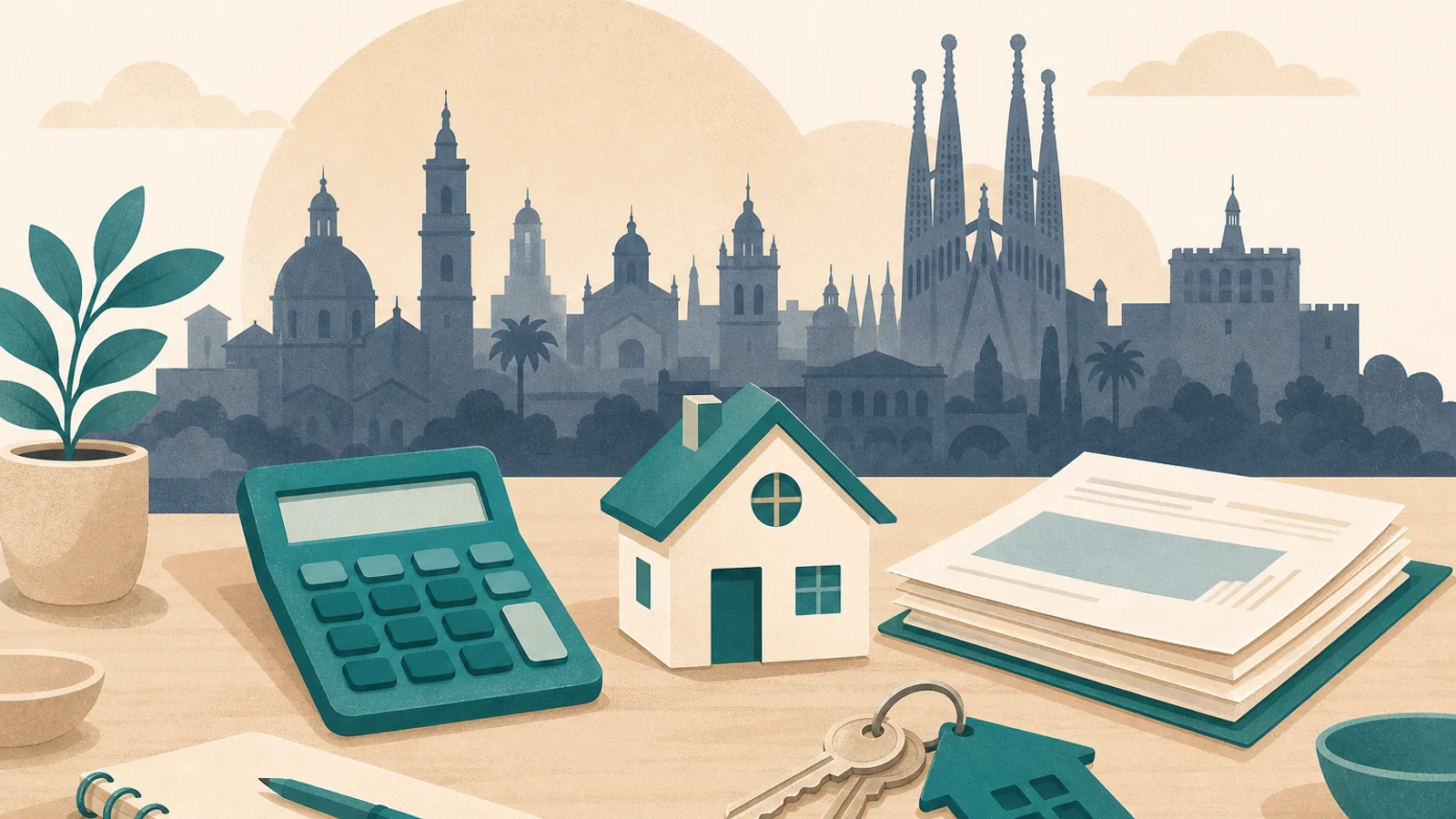 Mortgage consultation and home financing documents for Spanish property purchase