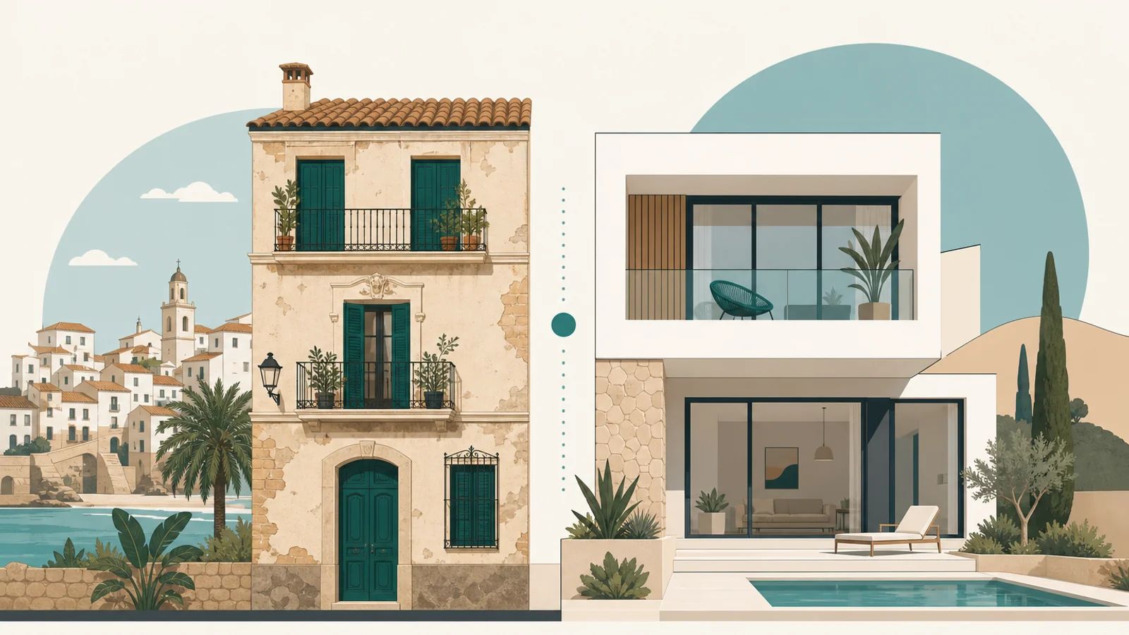 Resale vs new-build homes Spain — comparison chart