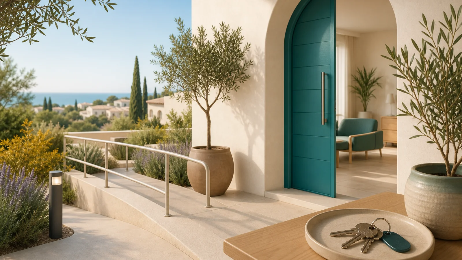 Retirement living in Spain — calm terrace and garden