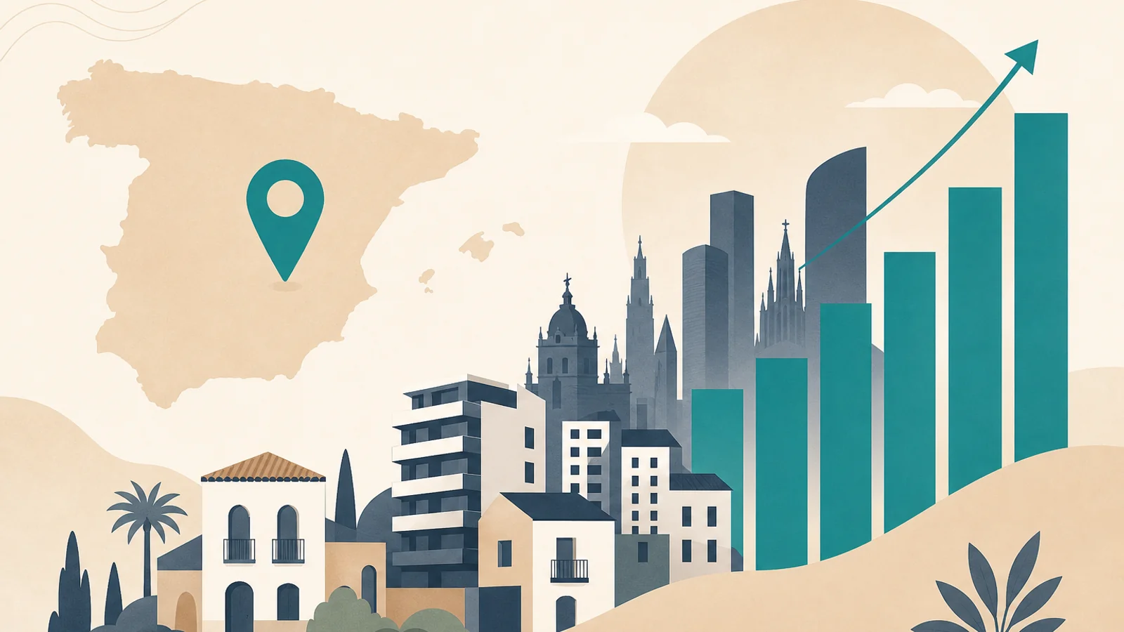 Spain housing market data visualization and regional trends 2026